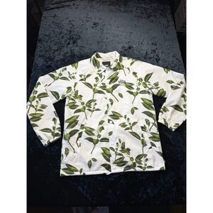 Vans Torrey Coach Jacket Men L Rubber Co Floral Leaf‎ White Green Windbreaker